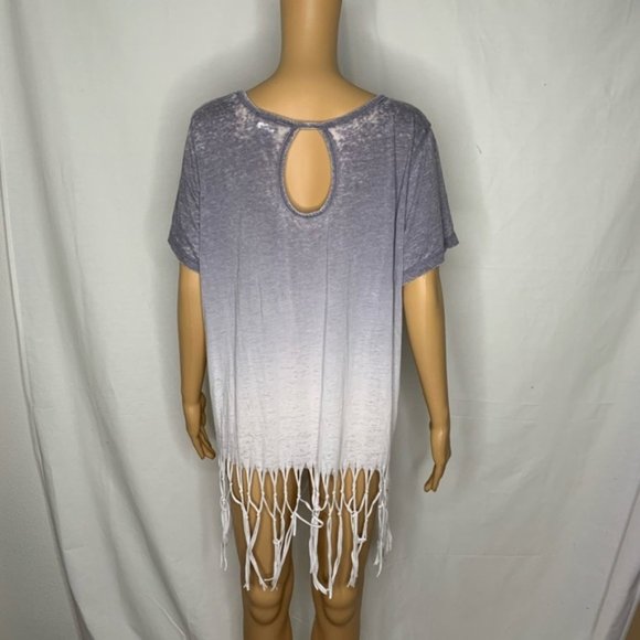 Torrid Ombre Fringe Bull Skull T Shirt  I Sz 00 - Picture 5 of 6
